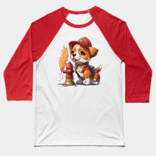 Firefighter dog of the fire hydrant Baseball T-Shirt